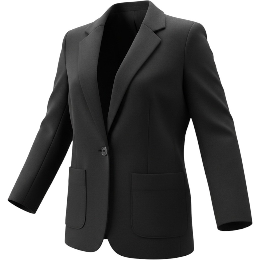 Pendleton Womens Black 100% Virgin Wool Single Button Blazer Jacket Size 10